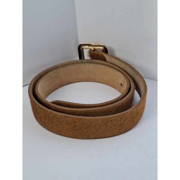 Streets Ahead Leather Belt Women\'s Sz XL Calf Hair Brown Western Cowgirl Boho main image 6